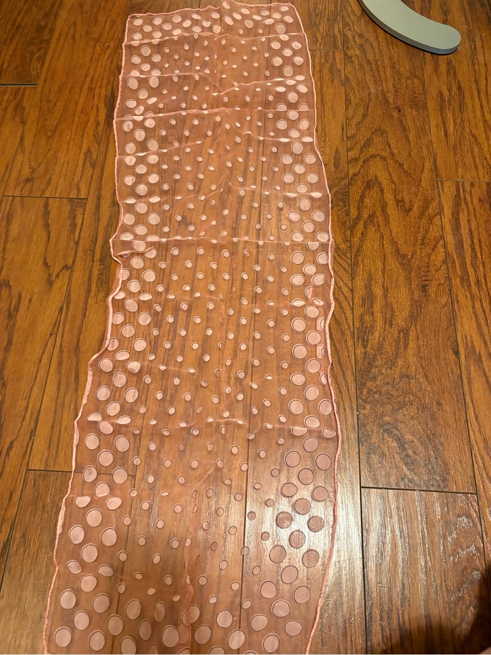 Vintage Pink Polka Dot Sheer Scarf